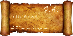 Frits Arnold névjegykártya